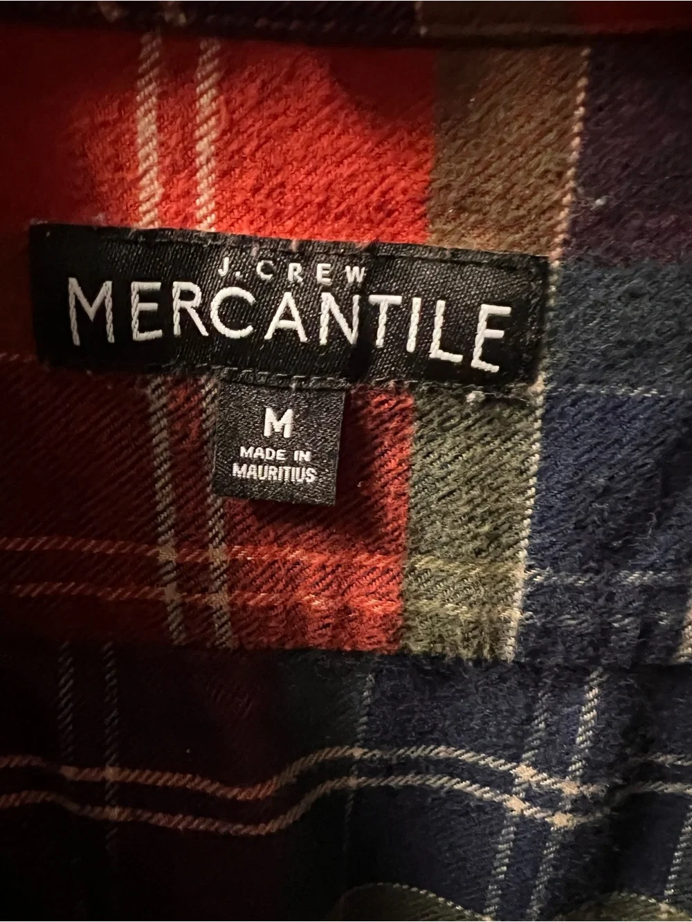 J. Crew Red and Navy Plaid Button-Down Shirt